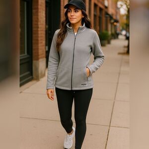 Spyder Womens XL Gray Full Zip Fleece Lined Jacket Minimalist Outdoor Activewear